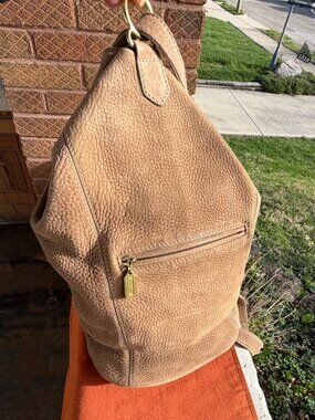 COACH Vintage Sonoma 90s Flatpack Cone Wheat Tan Nubuc Sling Shoulder Bag Unisex
